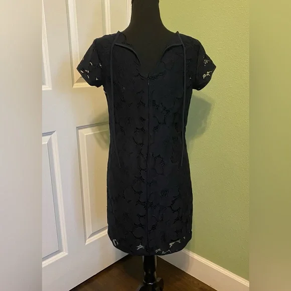 LOFT Navy Lace Mini Dress - Picture 5 of 9